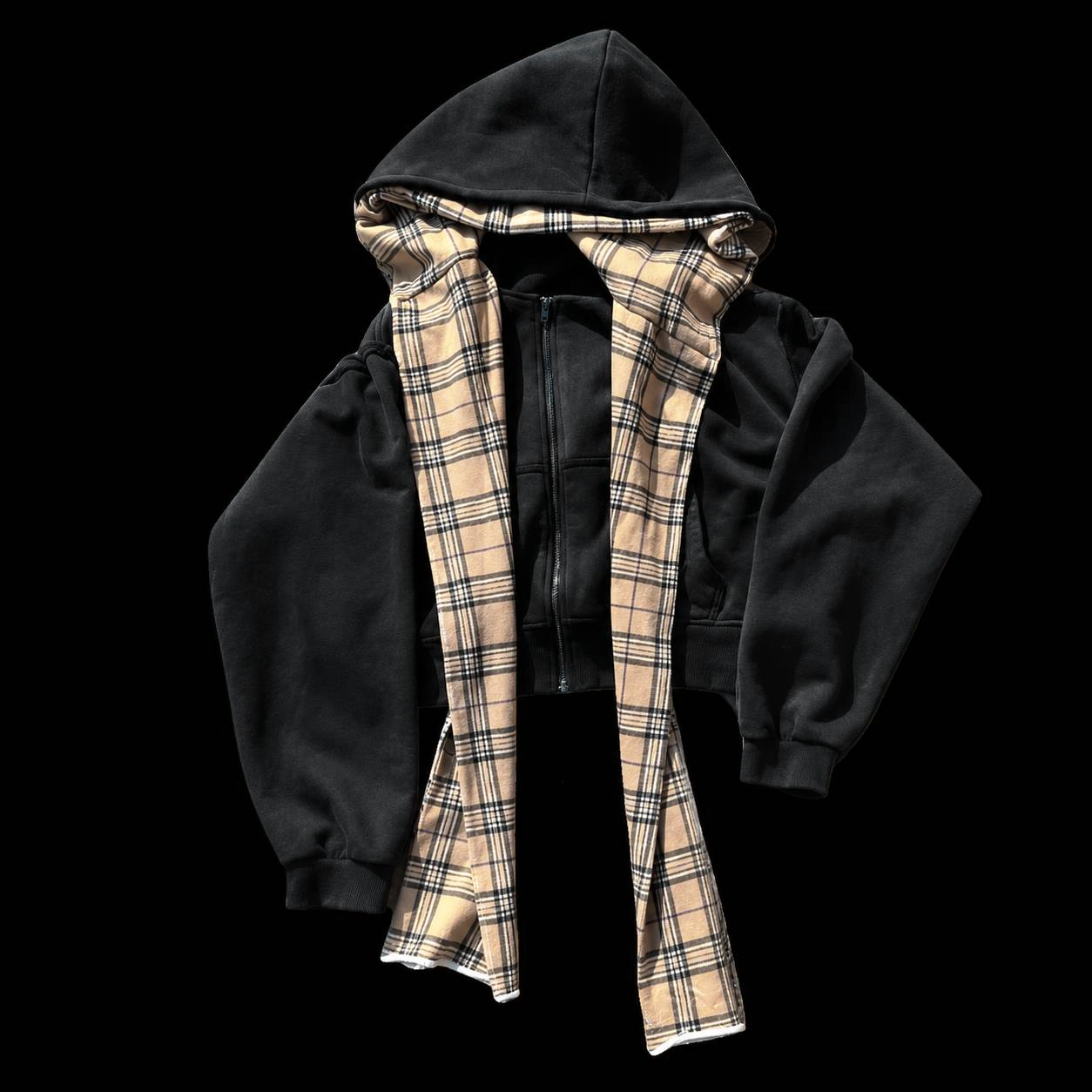 Double Hood Scarf Zip-Up