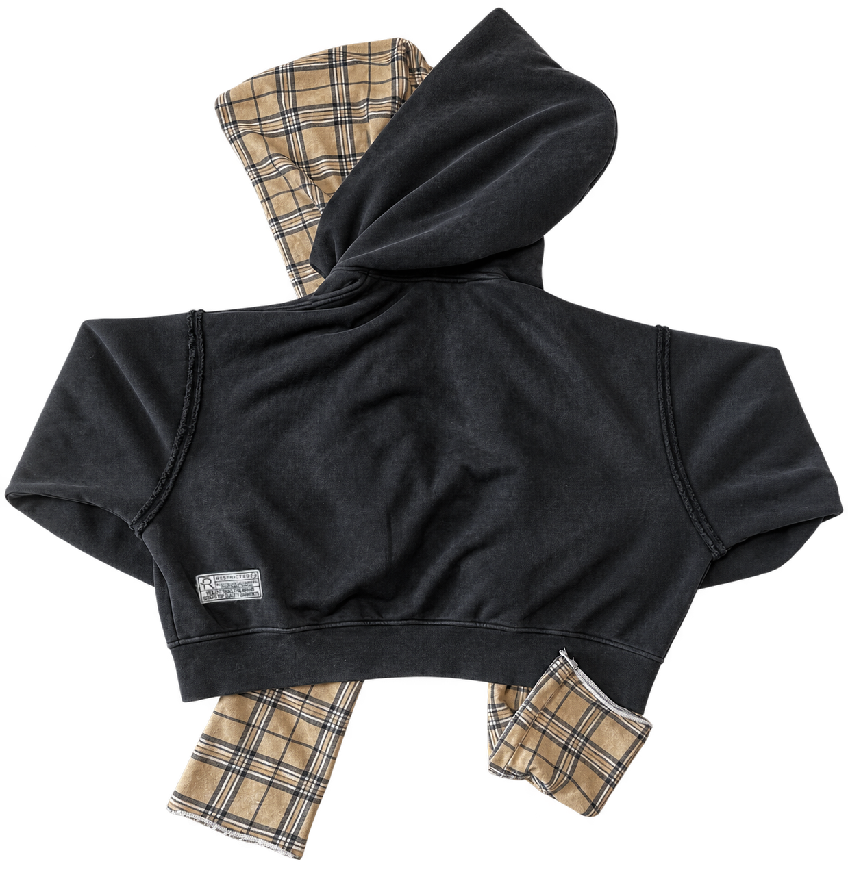 Plaid Scarf Zip-Up