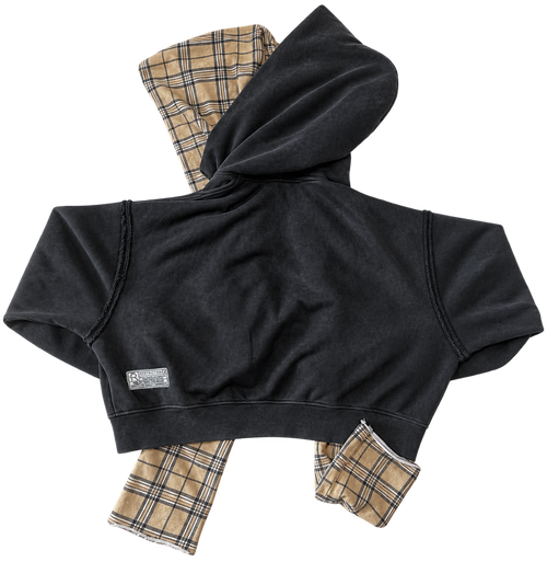 Plaid Scarf Zip-Up
