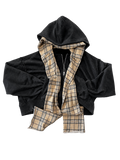 Plaid Scarf Zip-Up