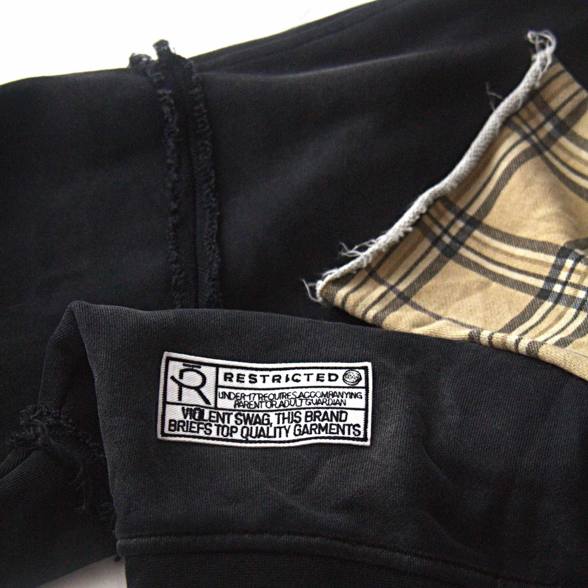 Plaid Scarf Zip-Up