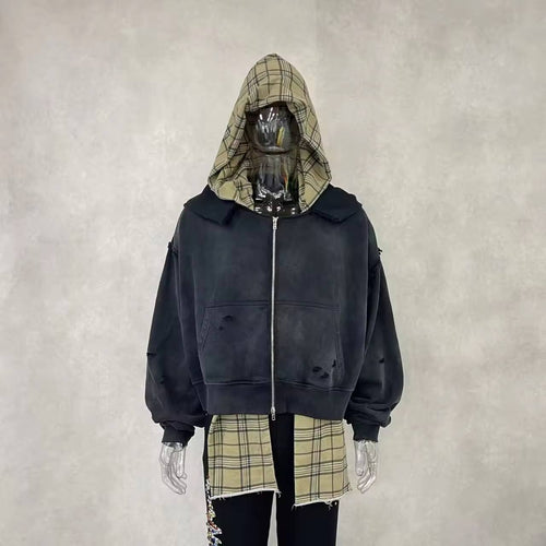 Double Hood Scarf Zip-Up